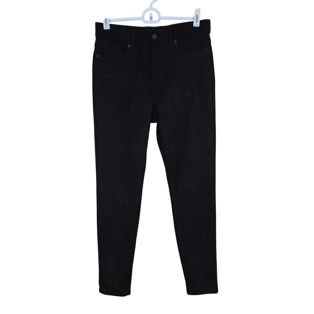 Women's Banana Republic Black Faux Suede High-Rise Skinny Pants | Size 26/2P